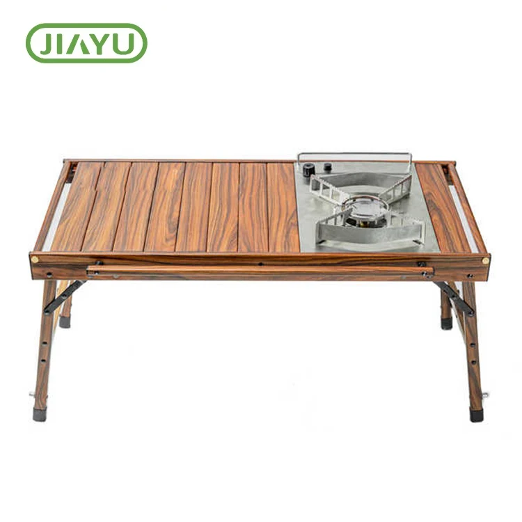 Taula exterior de gra de fusta plegable