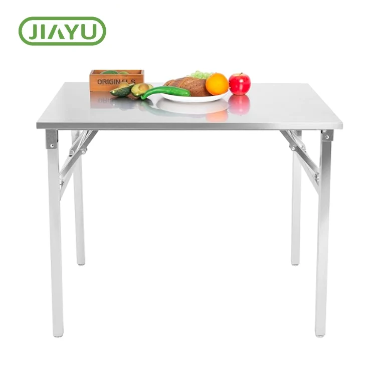 Taula de càmping portàtil d’acer inoxidable plegable